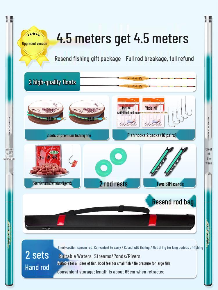 Ultralight Ultra-hard Wild Fishing Rod - 28 & 19 Action, Black Pit Big Fish, Lightweight Platform Carp Fishing Tackle