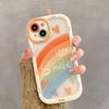 Cute Rainbow Love Heart Smile Shockproof Bumper Back Cover For iPhone 11 12 13 14 15 16 Pro Max Phone Case