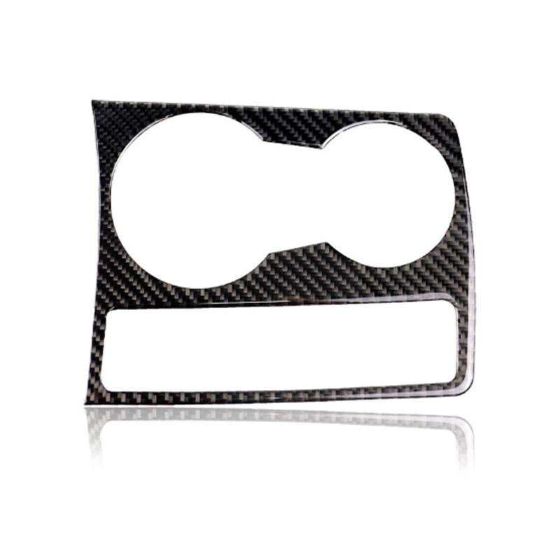 Carbon Fiber Center Console Water Cup Holder Cover Trim Panel Cover For A4 B8 A5 2009-15