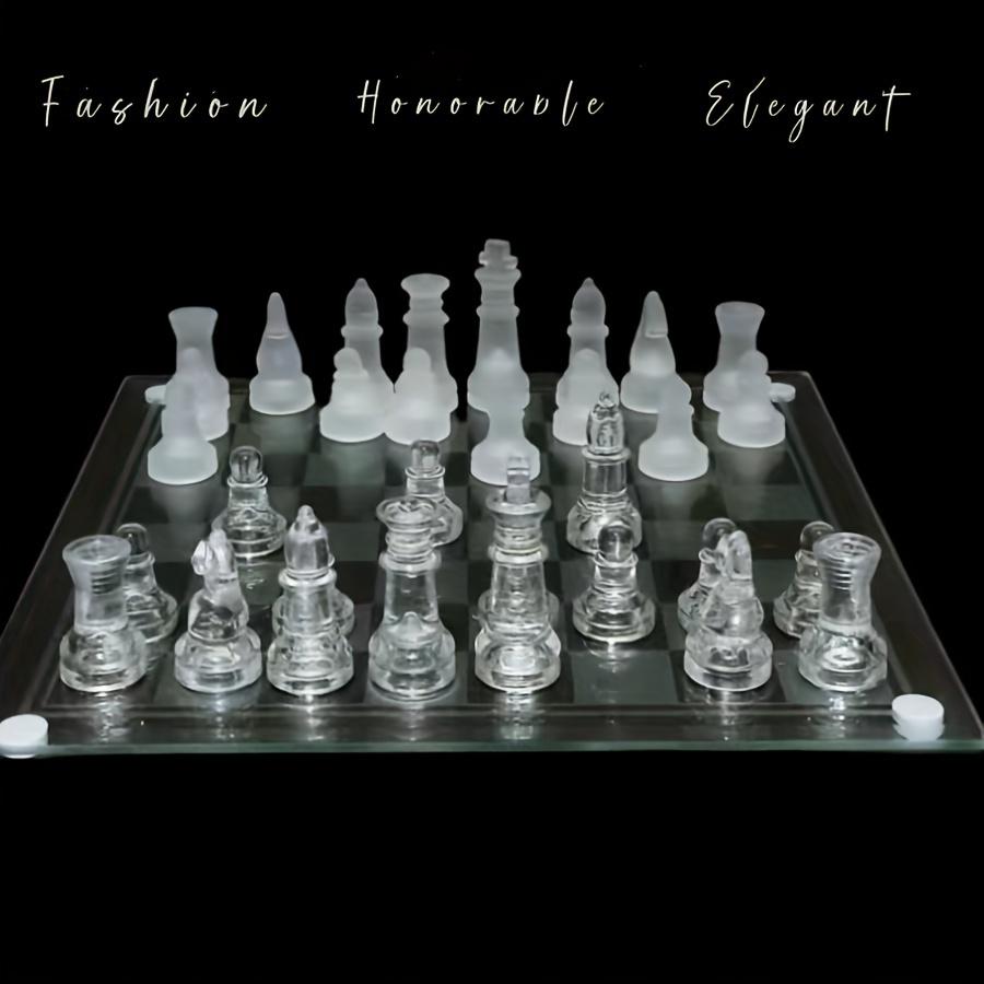 Elegant Glass and Crystal Chess Set: Perfect for Strategy Lovers and Collectors - Ideal Easter Gift and Decorative Piece