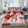 Halloween King Queen Duvet Cover Horror Blood Hand Bedding Set For Teens Scary Red Blood Stains 2/3pcs Polyester Quilt Cover