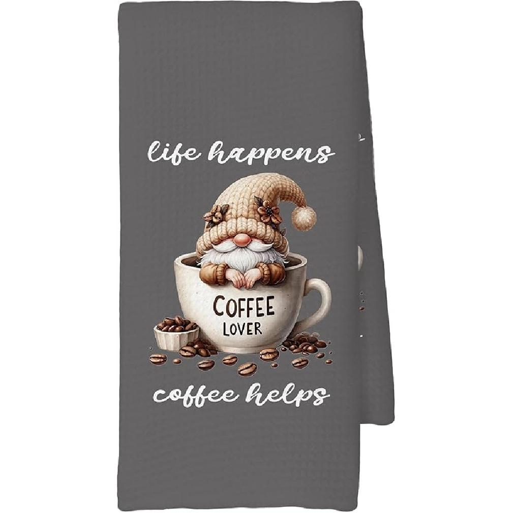 Coffee Kitchen Towels, Coffee-themed Gifts for Women Men Girls, Bar Decor Accessories, 16x24 Inch