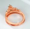 Micro-Set Zircon Double Crown Ring, Combination Diamond Crown Set, Female Ring.