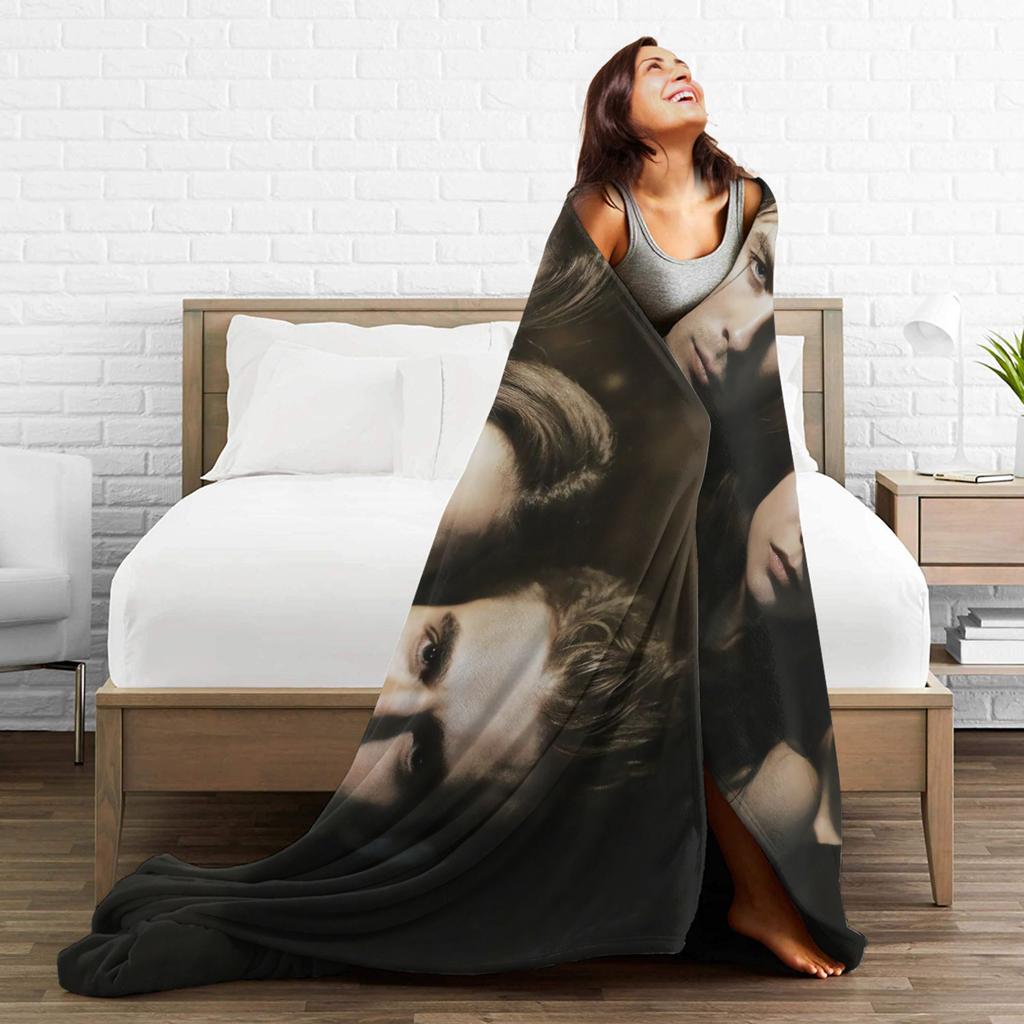 Soft Warm Blanket Decorative The Vampire Diaries Bedding Throws Flannel Bedspread For Couch Bed Pattern Sofa Bed Cover