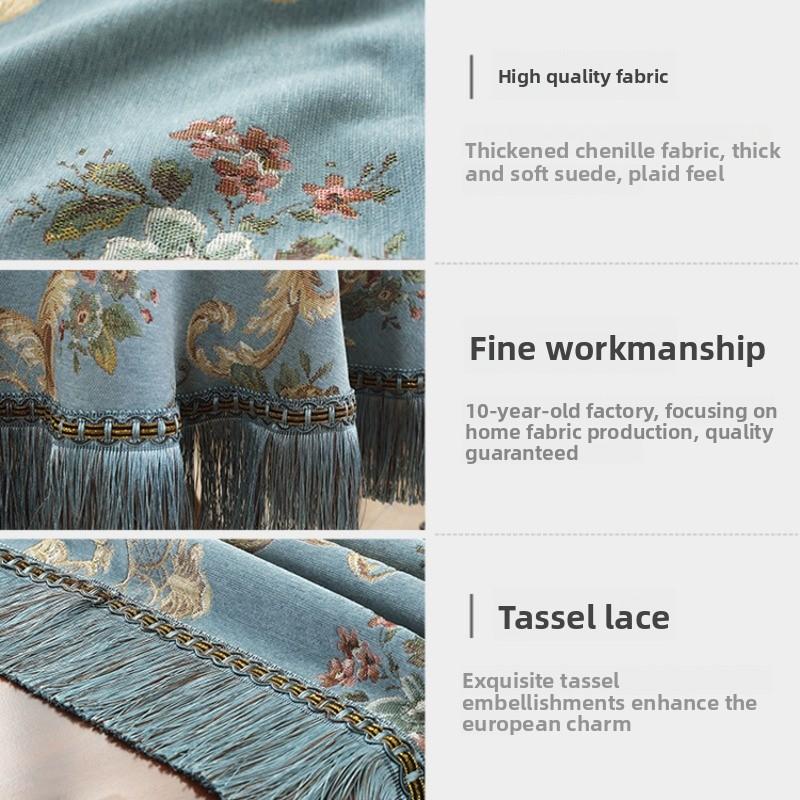 Hot-selling European tablecloth fringed lace tablecloth chenille rectangular coffee table towel light luxury dining table cloth