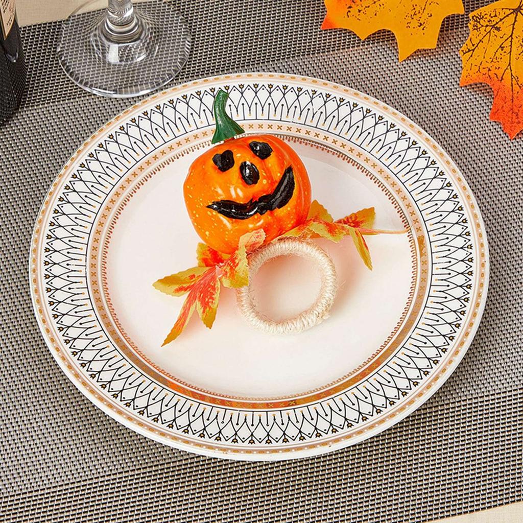 Halloween Napkin Rings, Maple Napkin Holders Fall Decorative Napkin Grommets For Thanksgiving Halloween Table Decorations