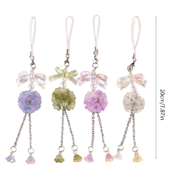 Fashion Flower Phone Accessory Butterfly Phone Charm for Women Keychain Keyring