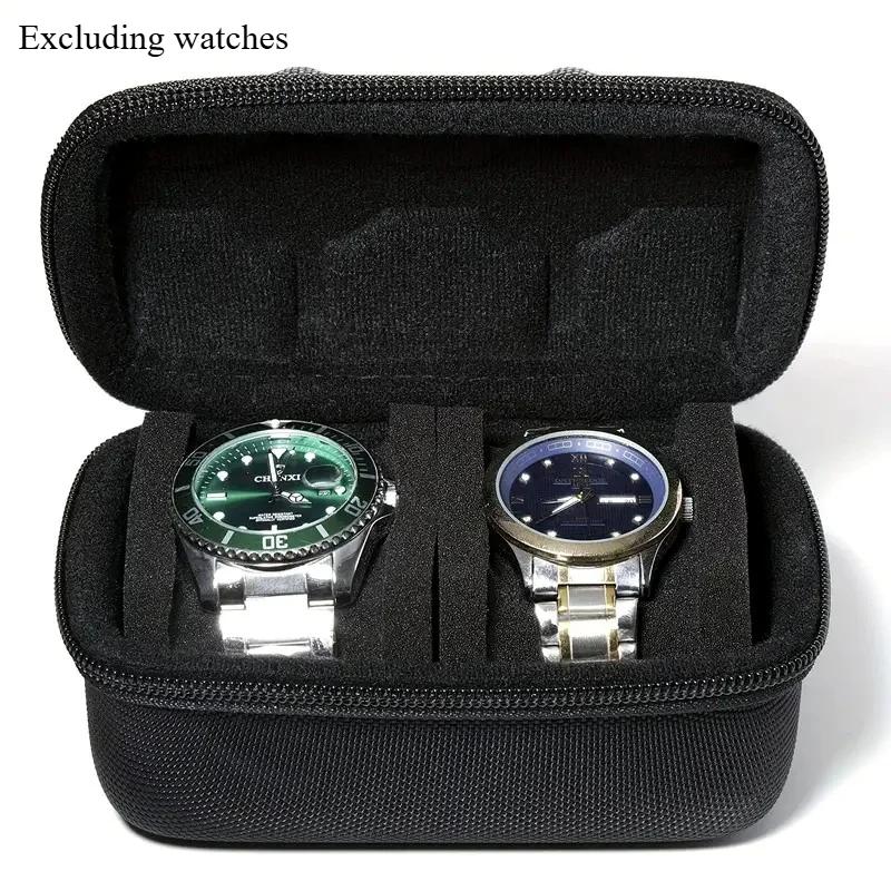 1pc 2 Card Position Hard Shell Watch Storage Box, Travel Storage Bag, Hard Shell, Portable Anti-pressure, Ideal Choice for Gifts