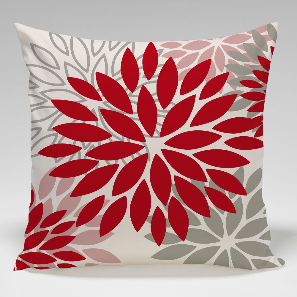 Geometric Color Flower Pillow Cover Polyester Fabric Modern Decor For Living Room