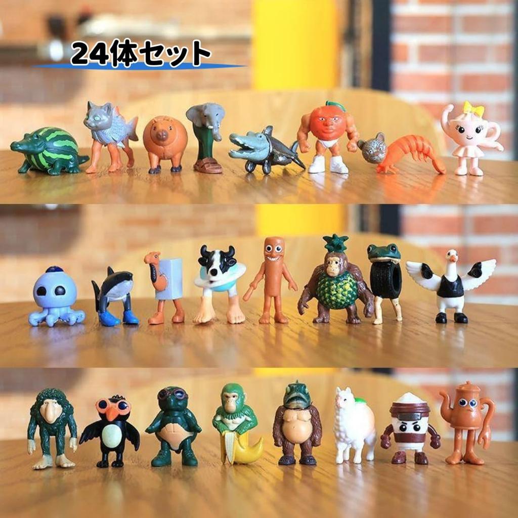 Italian Brainrot Tuntuntunsahur Collectible Miniature Italian Brainrot Birthday Gifts [24-Piece Set] Figurines, 3.5-5.5cm Tall, Figures, Dolls,