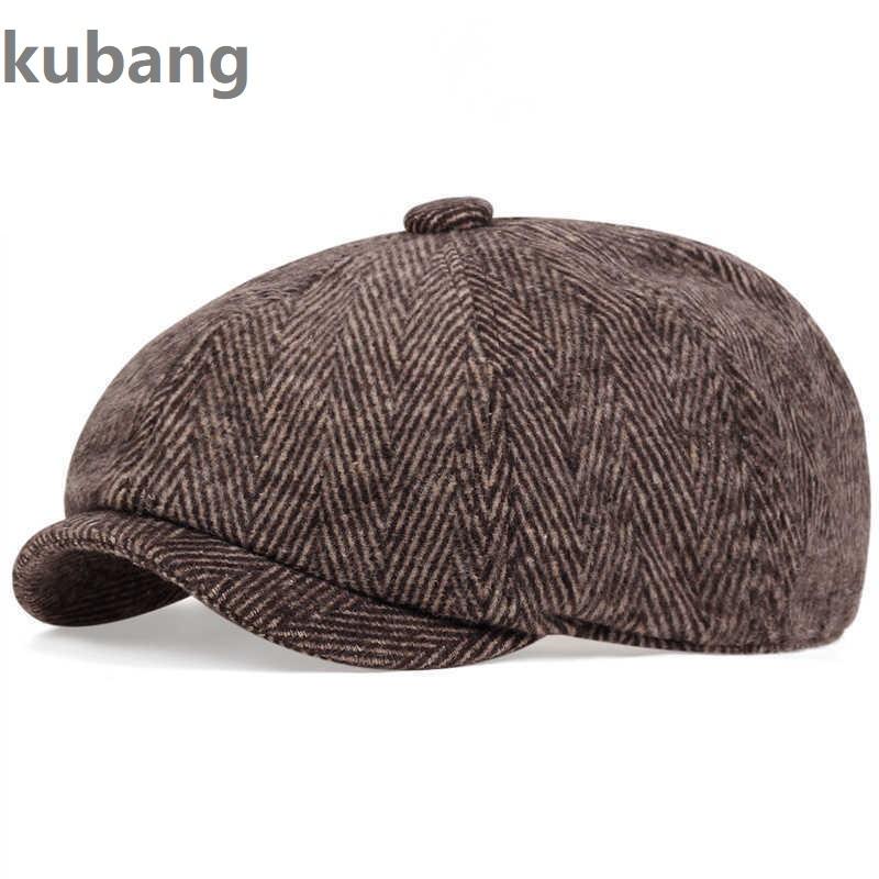 

Men Women Wool Newsboy Caps Herringbone Flat Caps Coffee British Gatsby Caps Autumn Winter Warm Woolen Hats Gorras