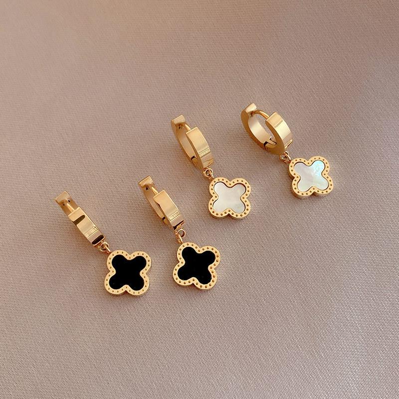 Ohrringe aus Titanstahl, klassisch, schlicht, Tempera