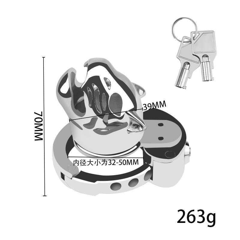 Male Adjustable Chastity Cage Ring Small Large Metal Heavy Penis Cage Lock Bird Cock Ring Slave Bondage Restraint Sex Toy Man