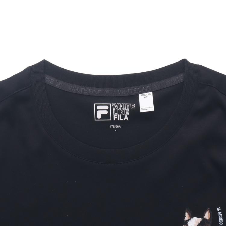 FILA T Shirts Men's Black Crew Neck Moderate Straight Fit F51M228219FBK