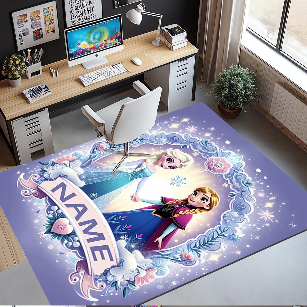 Custom Name Elsa Printed Carpet,Rug for Office Chair Living Room Bedroom Kitchen Room Decor Gifts.