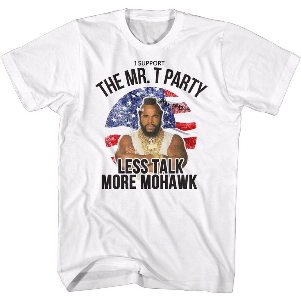 Mr. T Less Talk More Mohawk White Icon Shirt XXXL