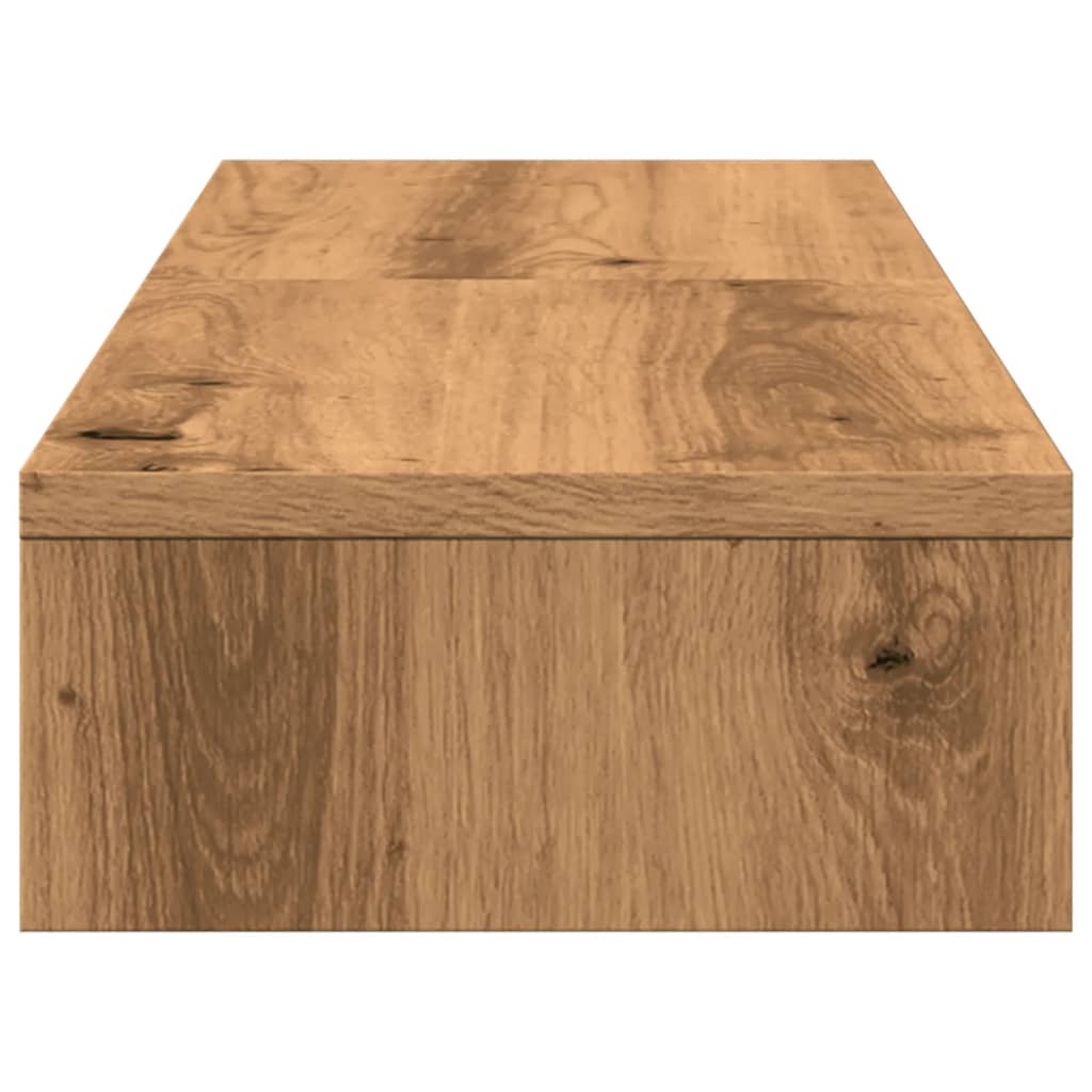 Adjustable Monitor Stand Artisan Oak Finish 80 X 24 X 10.5 Cm