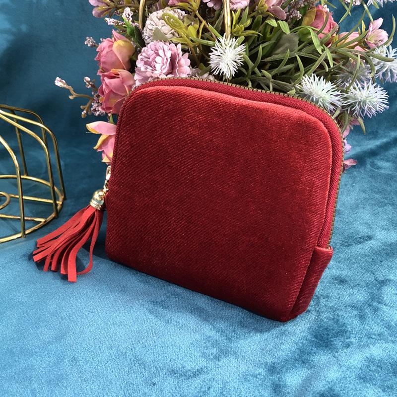Jewelry Storage Bag With Tassel Pendant Multi Layer Lining Ring Necklace Packaging Large Capacity Travel Bracelet Storage Pouch