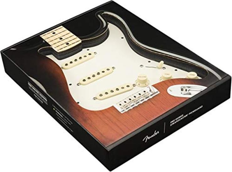 Fender Gitarrenteile Strat Pergament 11 Loch PG Vorverdrahtetes Schlagbrett, Tex-Mex SSS,