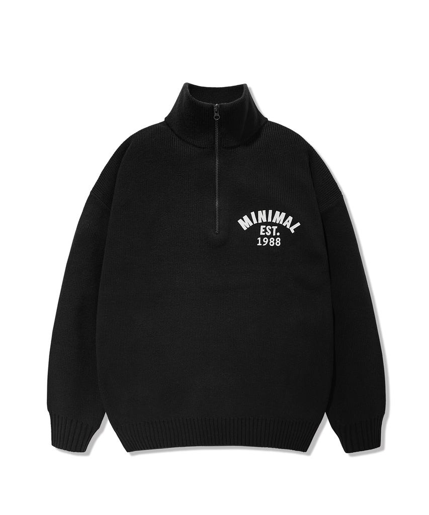 MINIMALPROJECT Half-Zip Turtleneck Knit Mnt115 [Black]