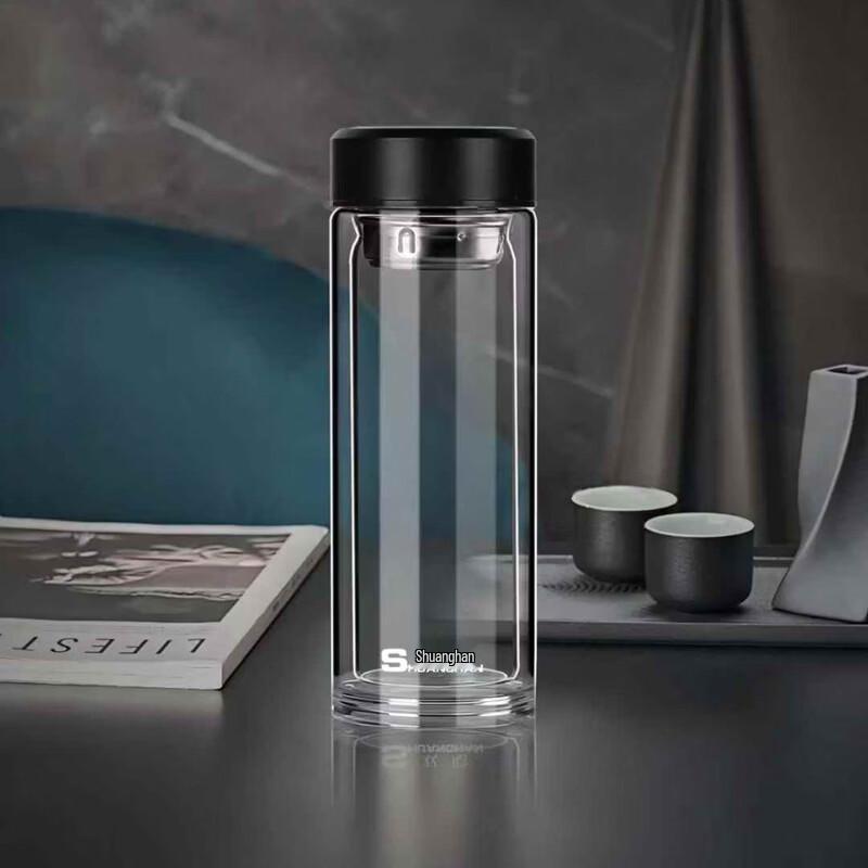 Shuanghan Double-Layer Glass Tea Infuser Cup