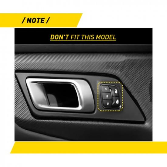 2pcs Carbon Interior Fiber Door Handle Trim Cover For Ford Mustang 2015-