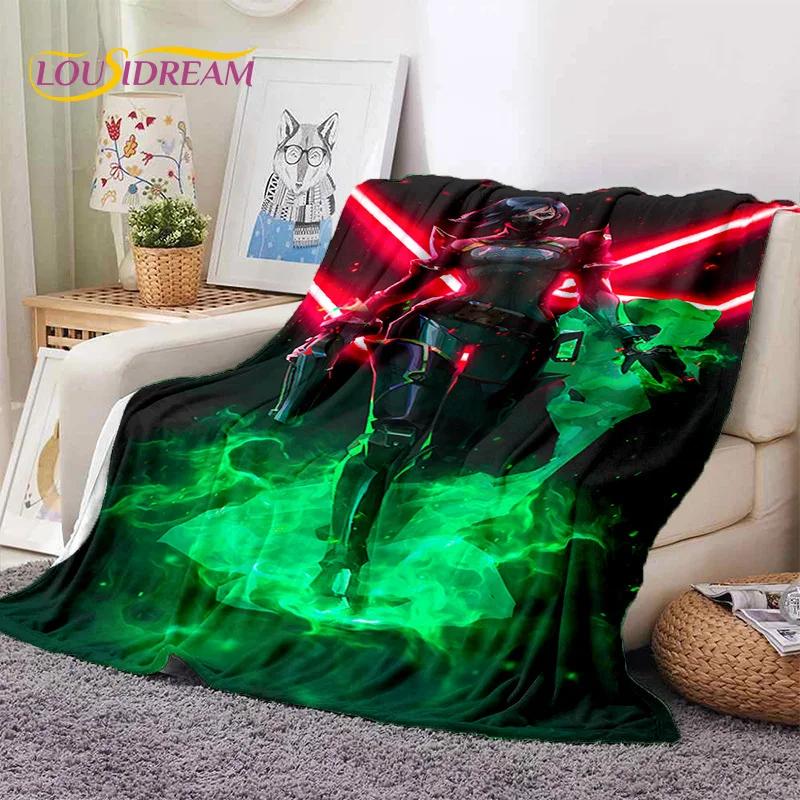 3D Newest VALORANT Cartoon Game Soft Flannel Blankets,Throw Blanket Comfortable Blanket for Picnic Beds Sofa Home Bedroom Gifts