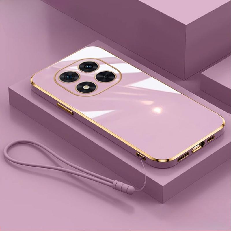Lanyard Glossy Plated Phone Case For Xiaomi Redmi Note 14 14Pro 13 12 11S 10 14C 13C POCO X7 X6 Pro M5S Silicone Protector Cover