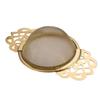 1pc stainless steel tea filter gold household tea strainer with chassis tea partition filter double ear tea filter