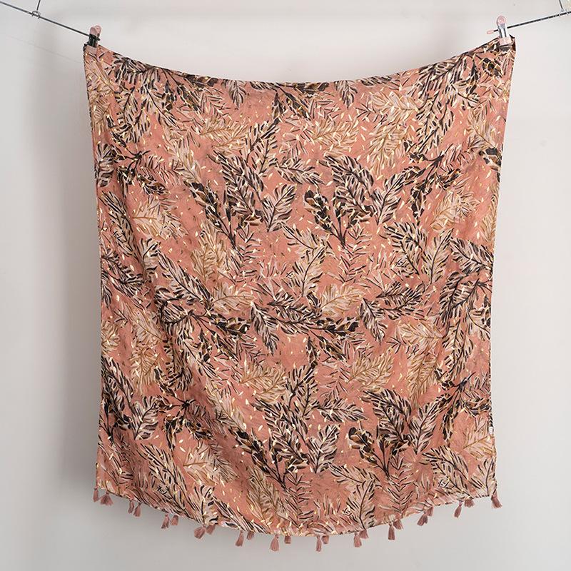 

Gold Shiny Dot India Floral Tassel Viscose Shawl Scarf Lady High Quality Wrap Pashmina Stole Bufandas Muslim Hijab 180*90Cm