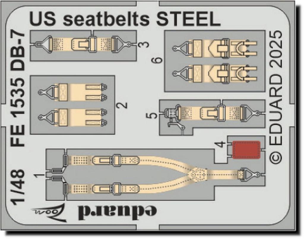 eduard Zoom Boston III US Military Seatbelt Stainless Steel HK Plastic Model Parts EDUFE1535 1/48 DB-7 (for Models) (Airplane)
