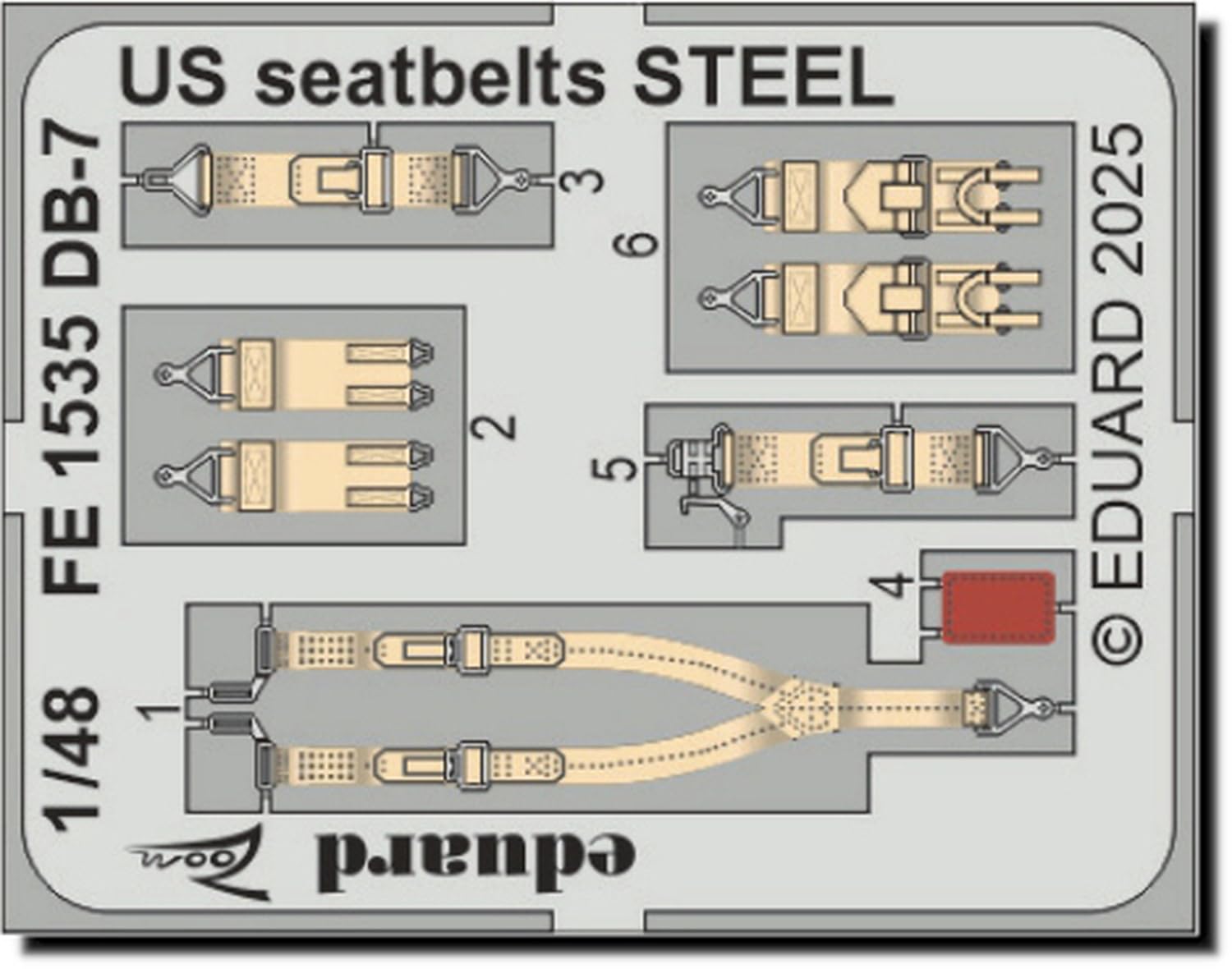 

Eduard Zoom Boston III Военный ремень безопасности США Нержавеющая сталь HK Пластиковые детали для модели EDUFE1535 1/48 DB-7 (для моделей) (Самолет)