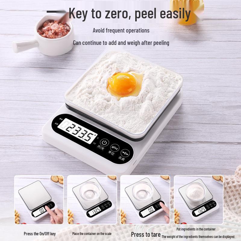 High-Precision Kitchen Electronic Scale for Baking, Compact Gram-Weight Measurement, Premium Home Use.