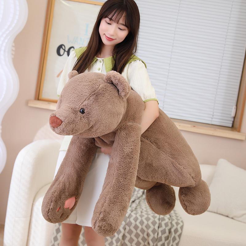 Cute Lying Down Bear Doll Plush Toy Polar Bear Doll Home Throw Pillow Child Sleeping Soothing Doll