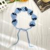 Elegant French Knitted Headband Mushroom Floral Long Knit Turban Retro Bohemian Hollow Out Hair Band Children
