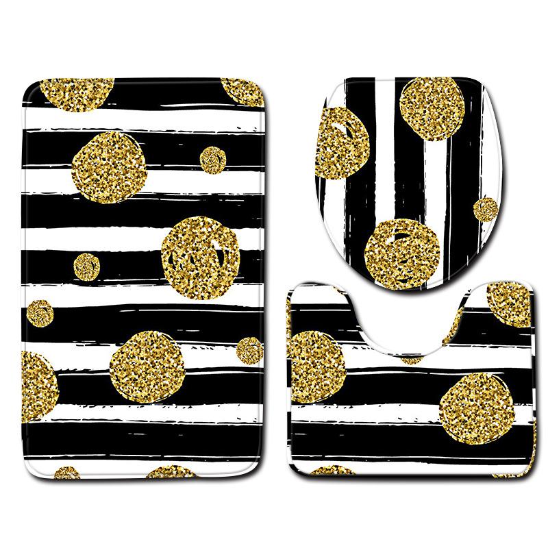Fashion Creative Toilet Three-Piece Floor Mat Door Mat Bathroom Carpet Non-Slip Soft Door Mat
