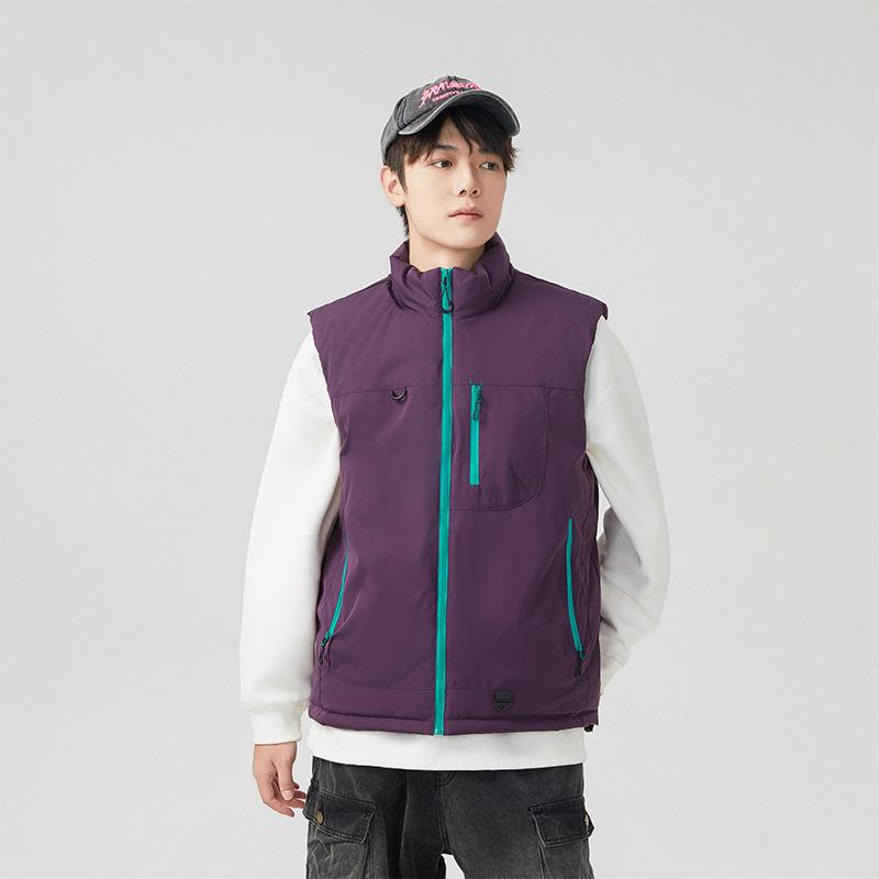 Men's jacket Tooling cotton vest Couple multi-pocket casual loose women's thickened outdoor mountaineering warm jacket