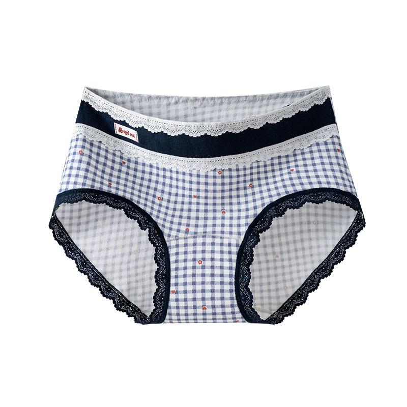 

Женское весенне-осеннее нижнее белье из чистого хлопка 10A с антибактериальной ластовицей, удлиненной ластовицей, дышащее, со средней посадкой XL синий