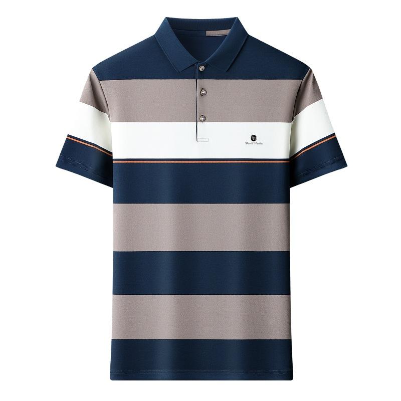 Ανδρική Μπλούζα Πόλο Κοντομάνικη Ριγέ Χρωματικός Συνδυασμός Καθημερινό Τοπ Πέτο Ανδρικό Λεπτό T-Shirt