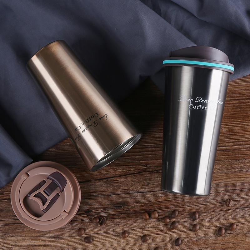 500ML Thermos Mug Coffee Cup with Lid Thermocup Seal Stainless Steel Vacuum Flasks Thermoses Thermo Mug for Car My Water Bottle