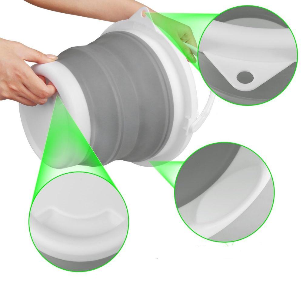 Secchio Pieghevole Portatile Pieghevole da 3L con Coperchio Spesso Pieghevole in Silicone Secchio per Lavare l'Auto Secchio da Campeggio Viaggio Pesca Decorazione
