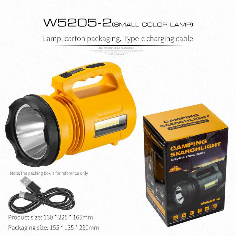 Searchlight Waterproof Outdoor With Colorful Strip Led Light High-Power Long-Range Multi-Function Portable Lamp with USB