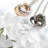 [La Amore Eterno] Collane Coppia, Acciaio Inossidabile, Design a Cuore, Doppio Filo, Zirconia, Pendente Oro Rosa e Nero, con Catena a Maglia (Donna 45cm,