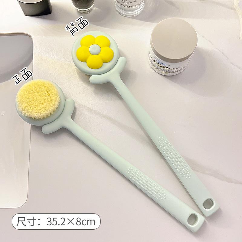 

Long Handle Back Shower Brush with Soft Bristles, Exfoliating Body Scrubber for Women & Self-Care, 35.2x8cm зелёный