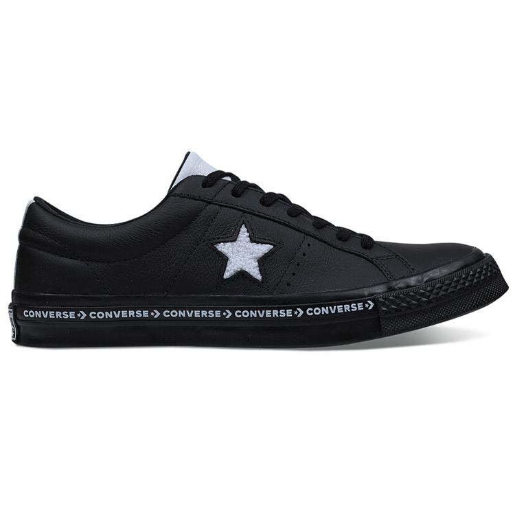 Converse One Star Color Block Splicing Non-Slip Wear-Resistant Low-Top Skate Shoes Unisex Sneaker Black White 159721C