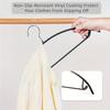 10pcs Non-Slip Metal Hangers for Suits, Coats, and Sweaters - Black Anti-Trace Design with Hooks for Secure Clothing Storage