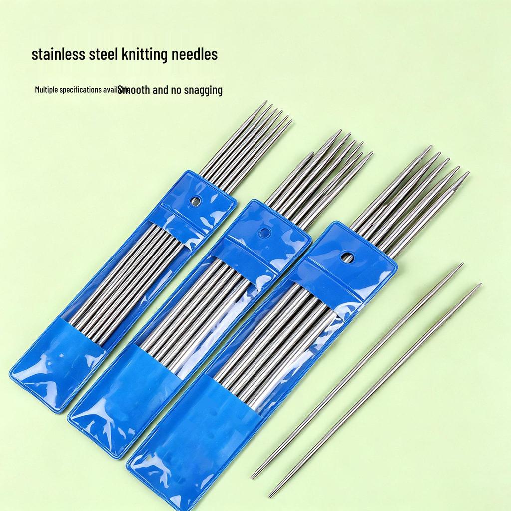 Rust-Proof Stainless Steel Double-Ended Knitting Needles for Handmade Dolls, Scarves, and Sweaters