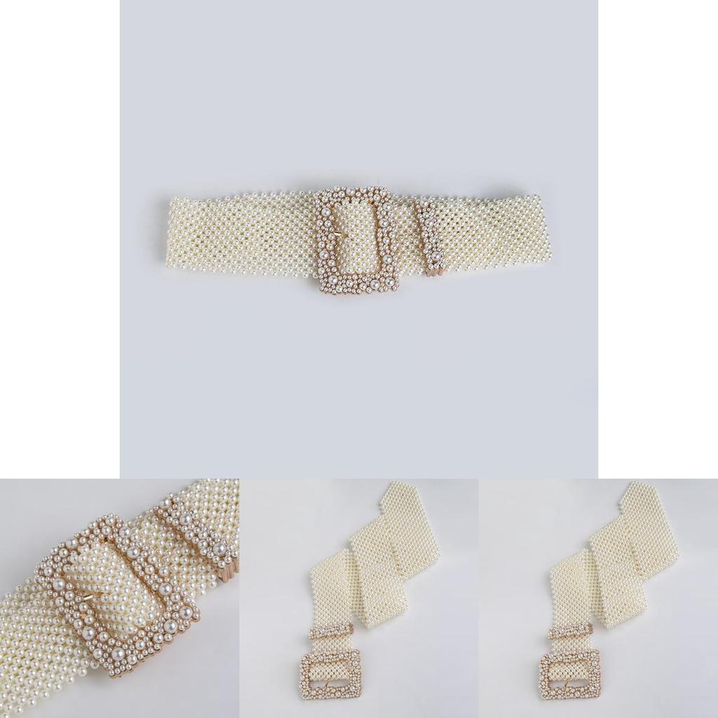 Artificial Pearl Waist Chain With Square Needle Buckle Design For Elegant Summer And Autumn Looks