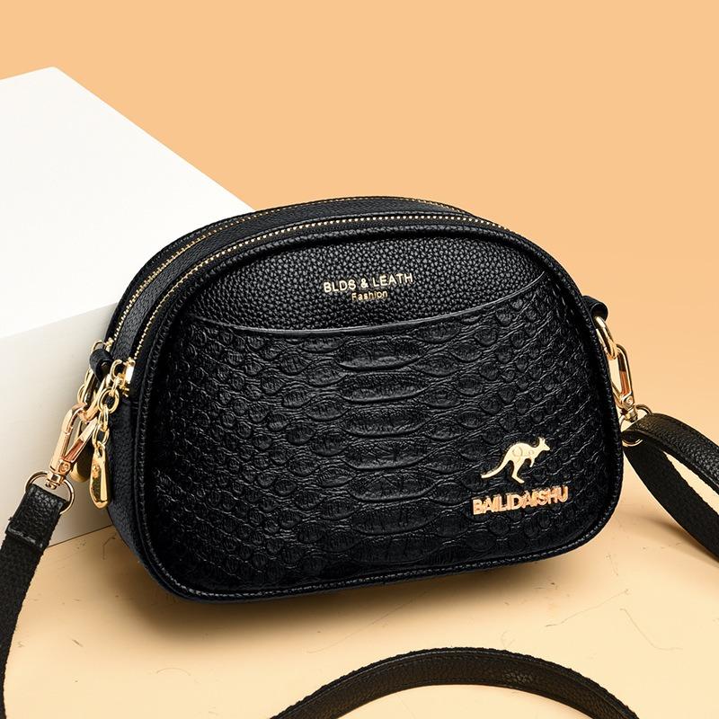Women's Bag Crossbody Shoulder Bag Women's Fashion Crocodile Print Bag Multi-layer Small Square Bag