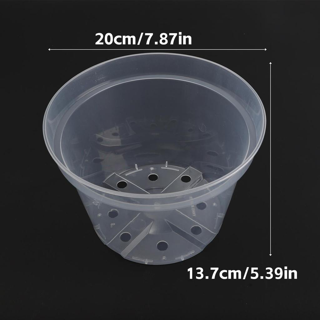 1/5Pcs Round Planter Pot Transparent Orchid Container Plastic Nursery DIY Planter Pot Seedling Cup Household Garden Supplies